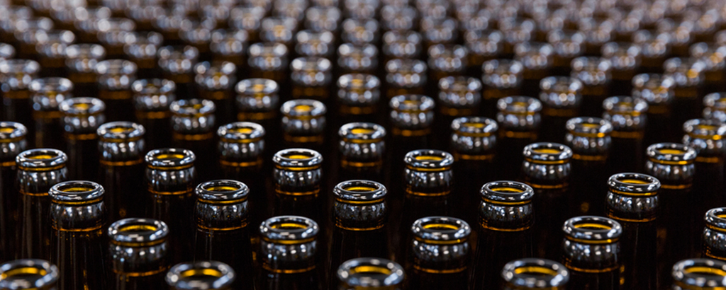 Hundreds of beer bottles