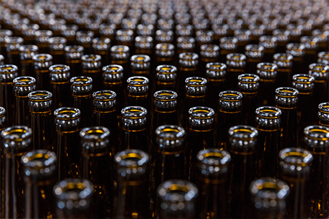Hundreds of beer bottles