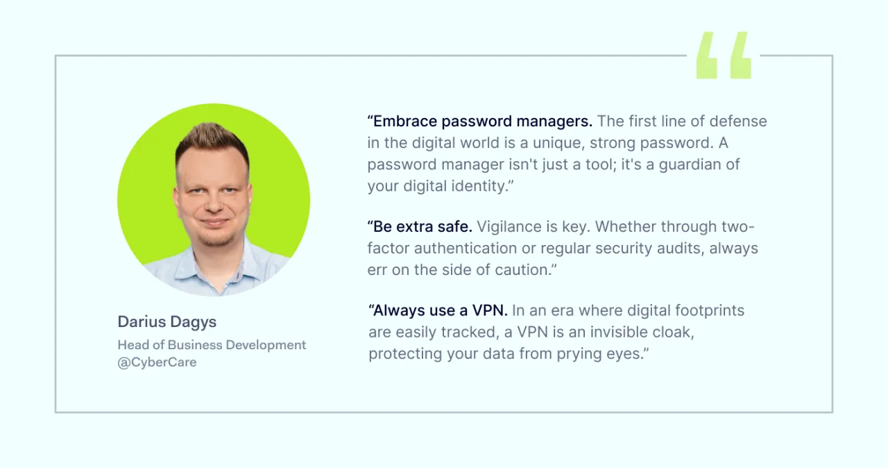 Darius Dagys, Head of Business Development @CyberCare, about cybersecurity