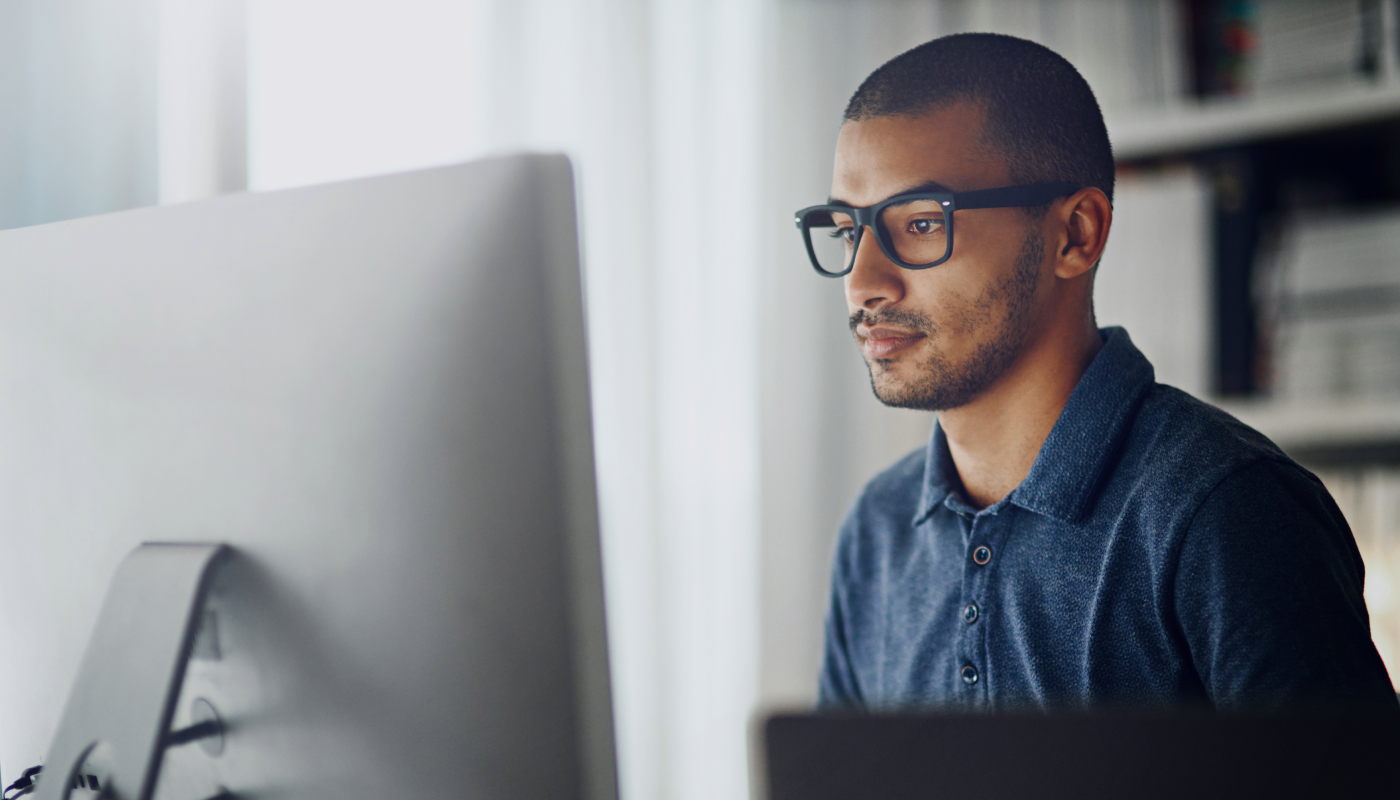 Man working remotely Man working remotely