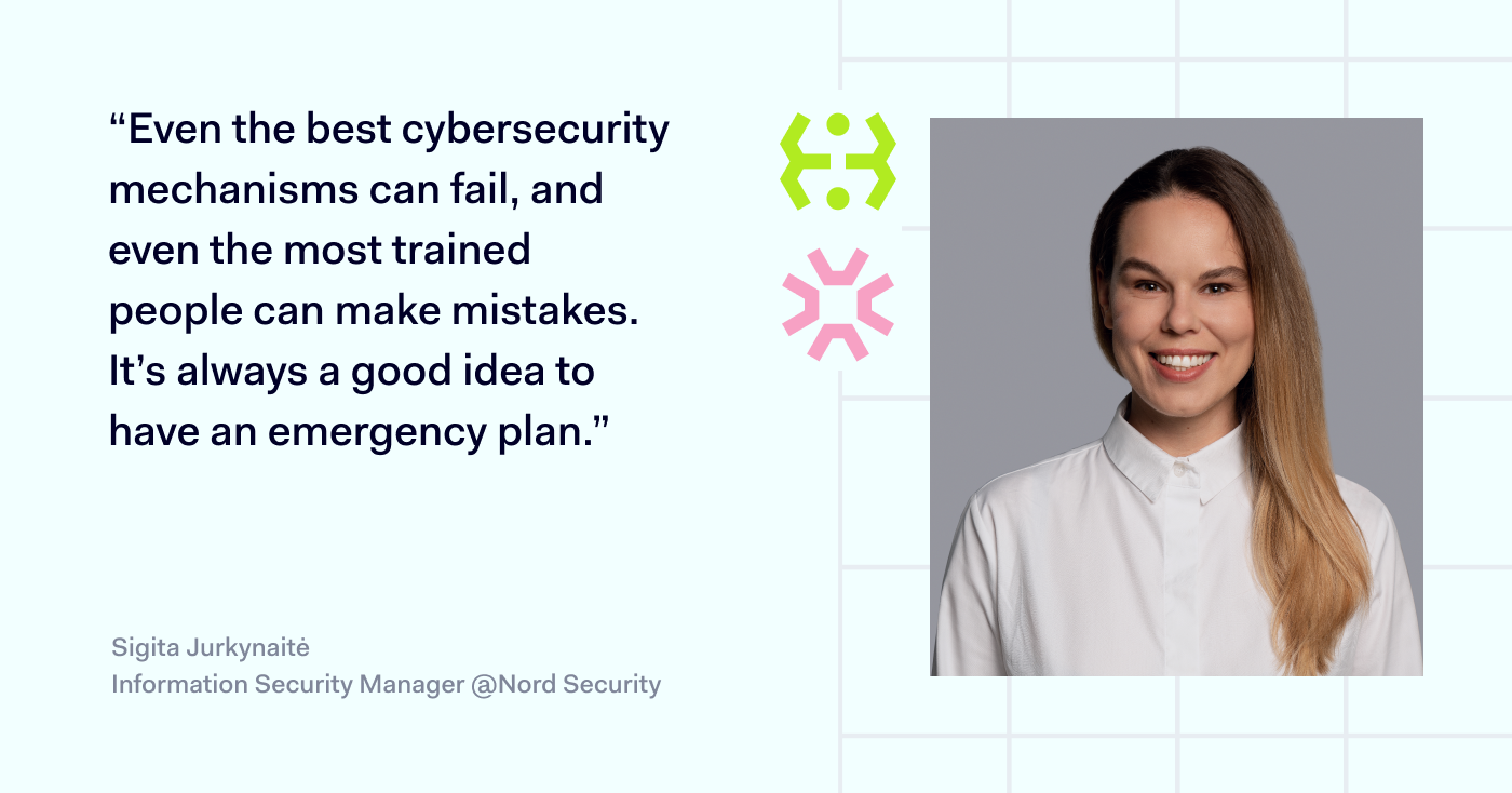 Sigita Jurkynaitė quote on bad cybersecurity habits