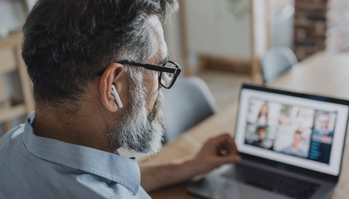 Man working remotely from home Man working remotely from home