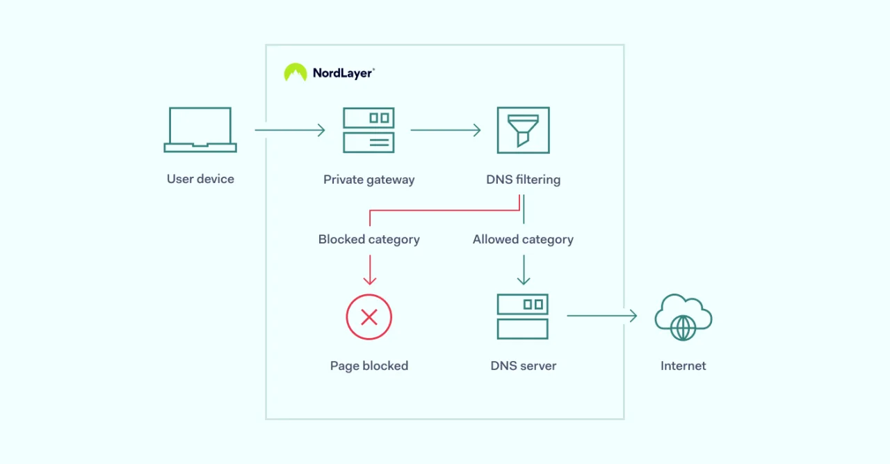 DNS filtering by category