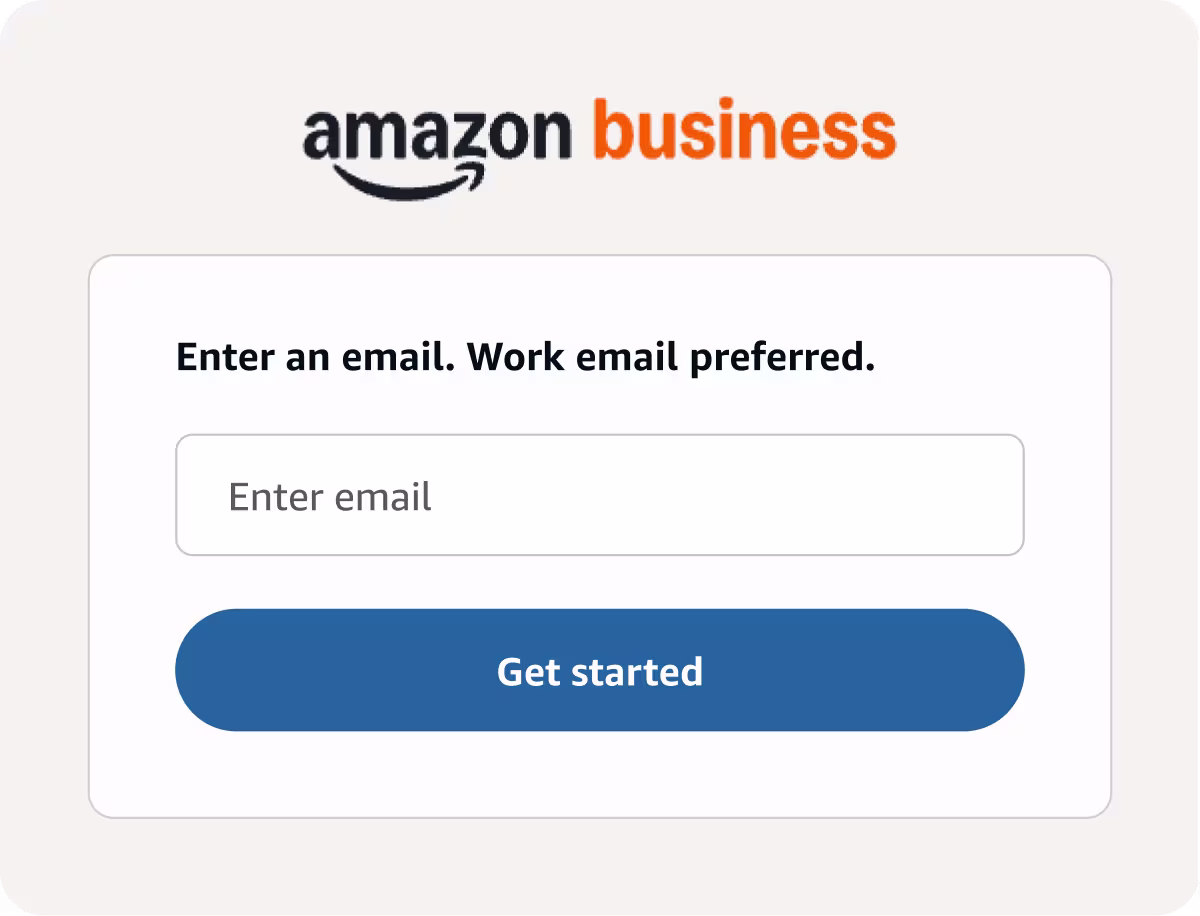 Amazon Business login screen