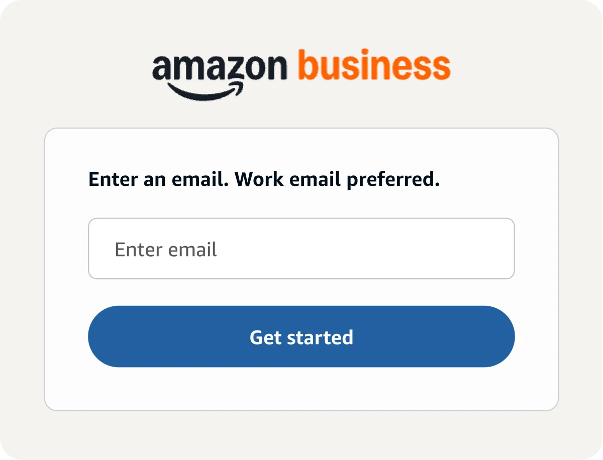 Amazon Business login screen