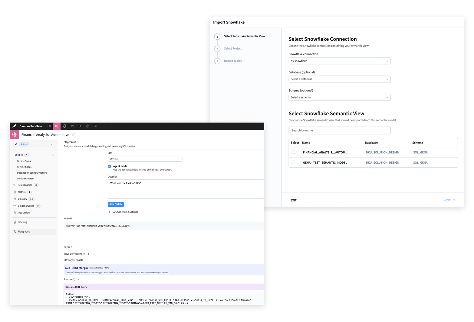 semantic models in Dataiku