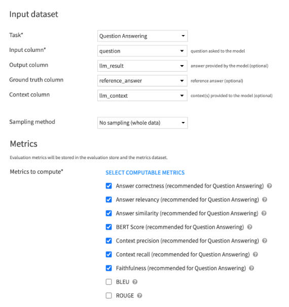 Input dataset Dataiku