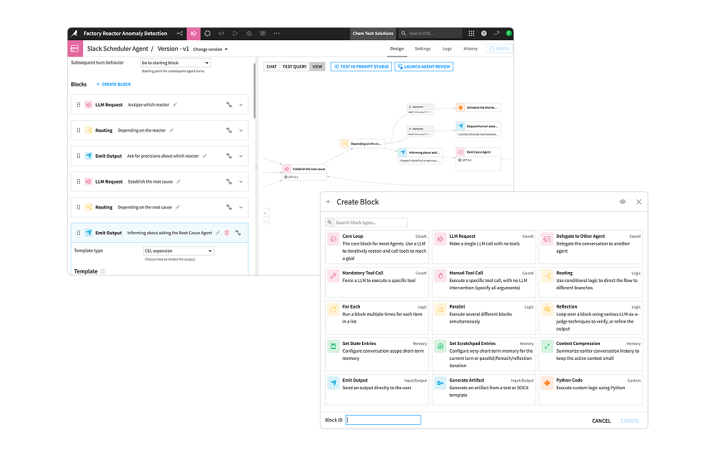 Structure agents in Dataiku