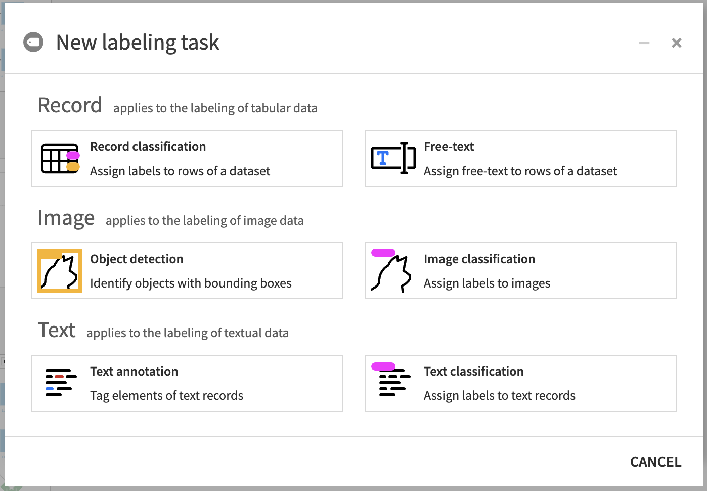 Custom labeling and quality control with free-text annotation