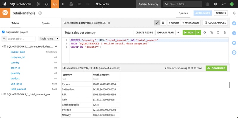 SQL notebooks built right in