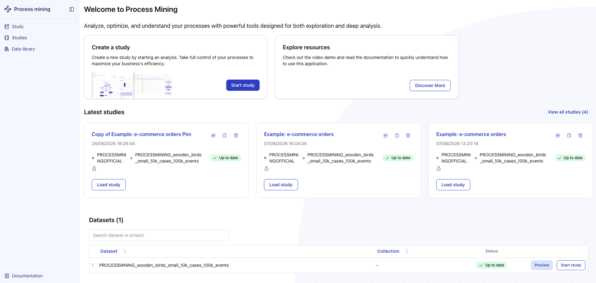 Process subsets with filter