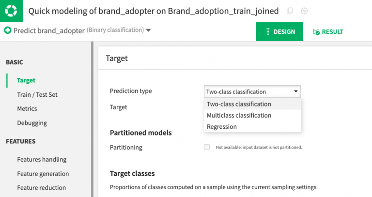 AutoML prediction types