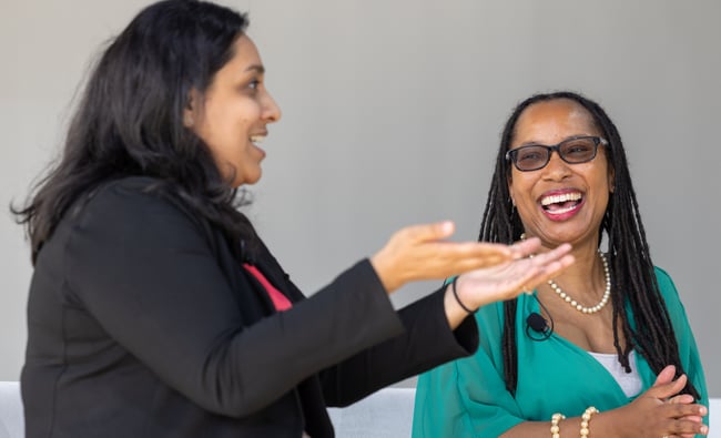 Triveni Gandhi and Dr. Brandeis Marshall at the everyday AI conference New York