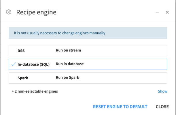 Computation engine Dataiku