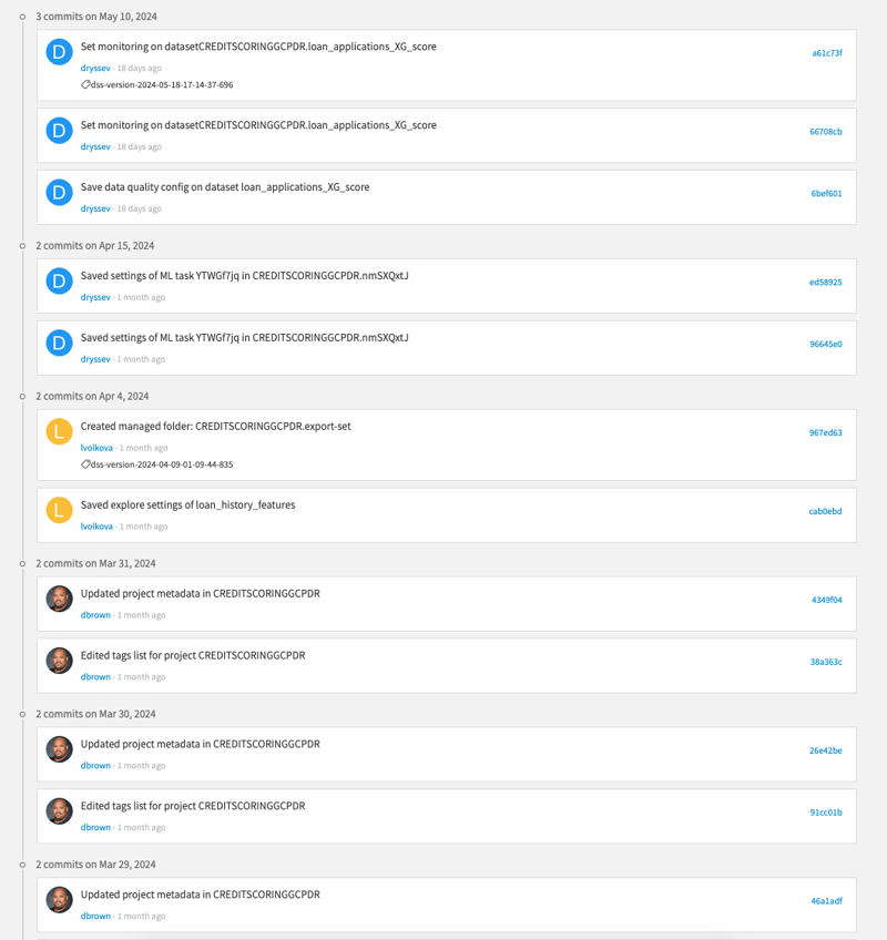 full version control in Dataiku