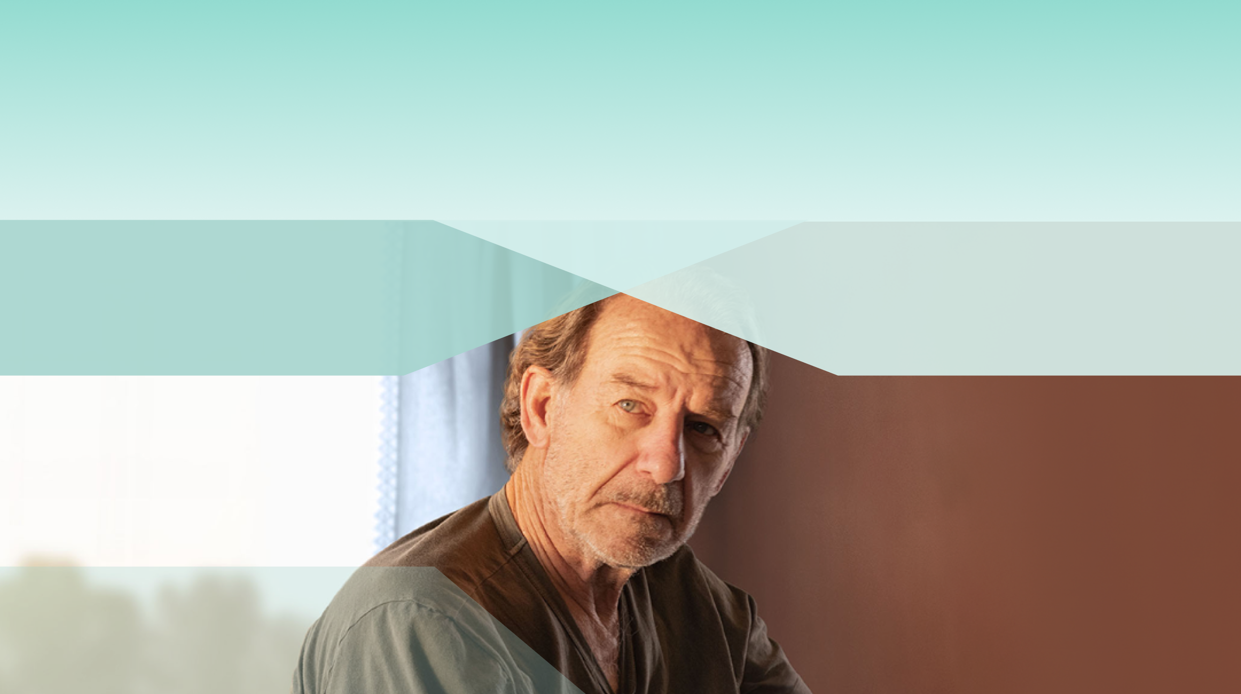 Actor portrayal of an older man looking pensive