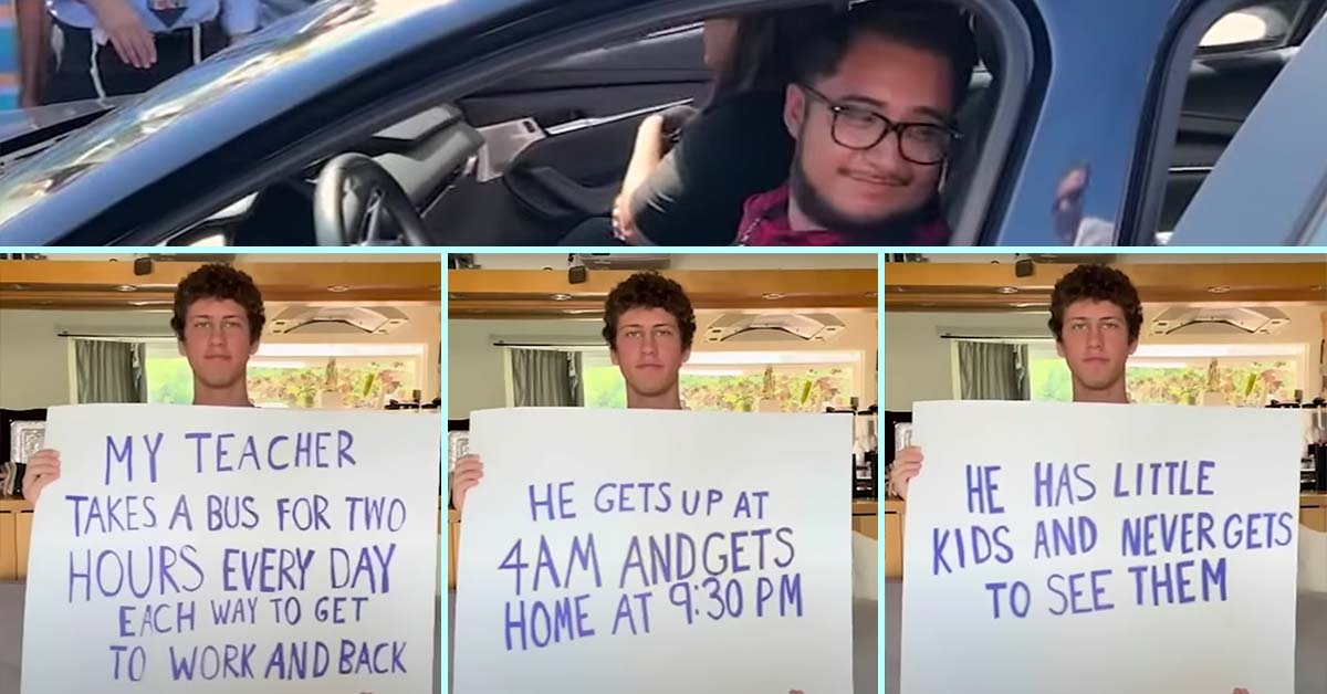 Kind Students Surprised Their Teacher Who Took The Bus 4 Hours Each Day With New Car, Insurance And 1 Yr Gas