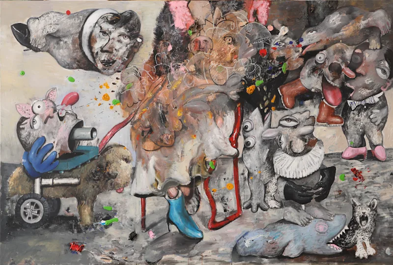 Untitled -Mixed Media on Canvas - Dyptique 1/2