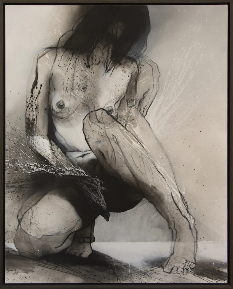 untitled - 150 x 115 cm - Acrylic and Liquid Charcoal  on Canvas - 2024