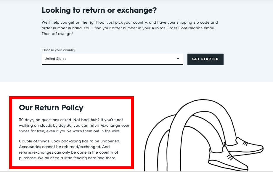 well structured ecommerce return pages 