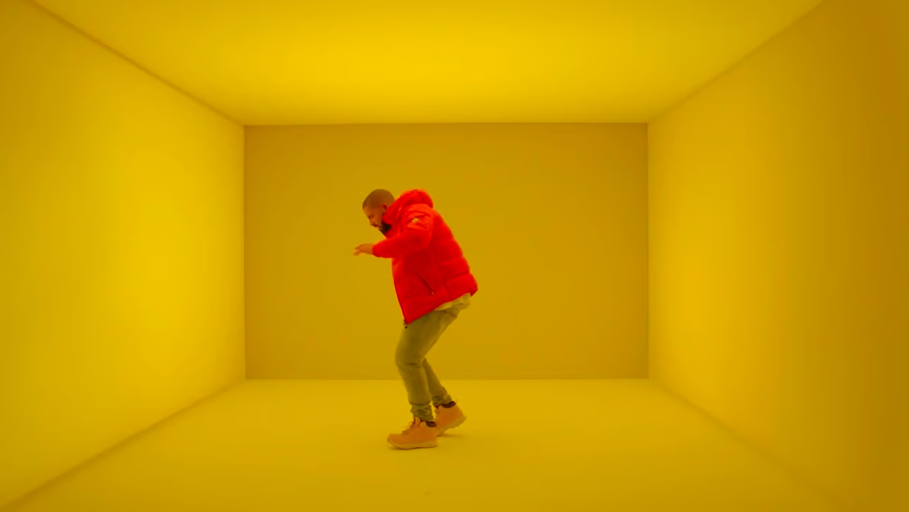 Drake’s Turrell-inspired background in the music video for Hotline Bling.