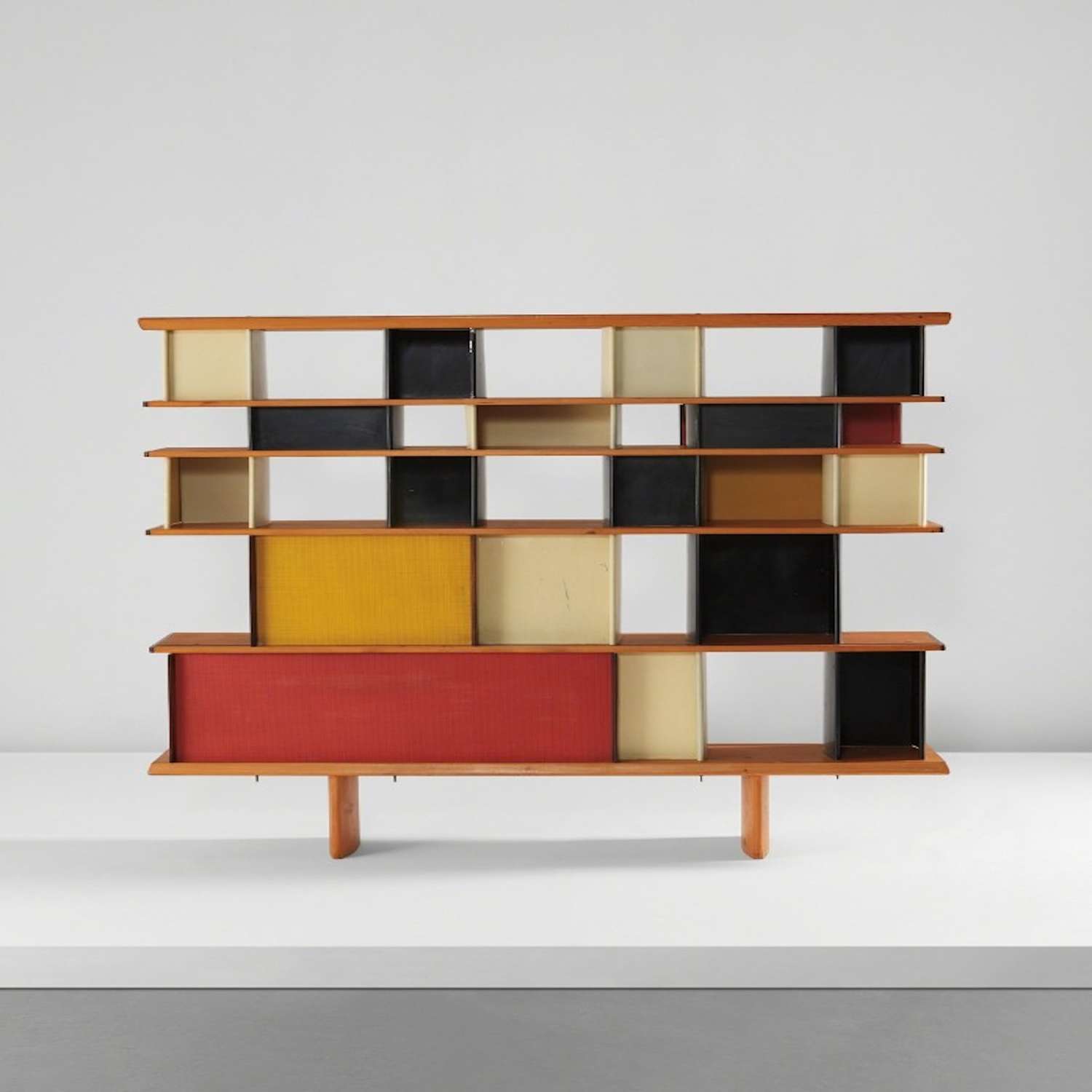 An early production of a Charlotte Perriand shelving unit; Courtesy of Phillips.