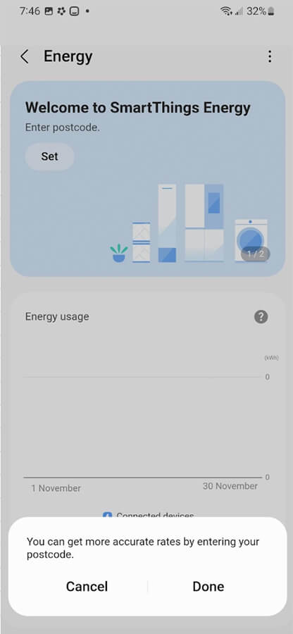 Click the Demand Response banner on the SmartThings Energy screen