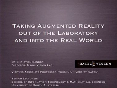 Video: Taking Augmented Reality out of the Laboratory and into the Real World