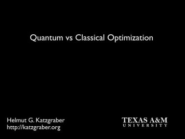 Video: Quantum vs Classical Optimization: A Status Update on the Arms Race