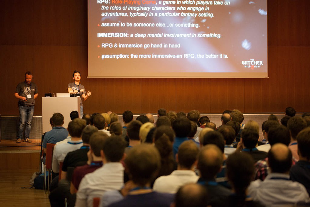 Miles Tost und Nikolas Kolm: Speakerinfo Slideshow Miles Tost und Nikolas Kolm, Level Designer und Quest Designer für "The Witcher 3" of CDProjektRed