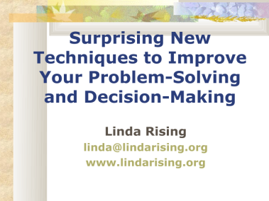 Problem Solving and Decision Making Slides
