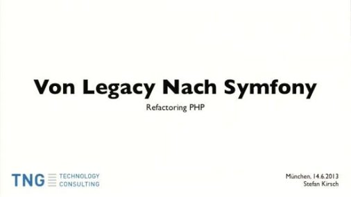 Video: Refactoring PHP - Von Legacy nach Symfony