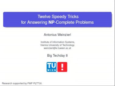 Video: Twelve speedy tricks for answering NP-complete problems