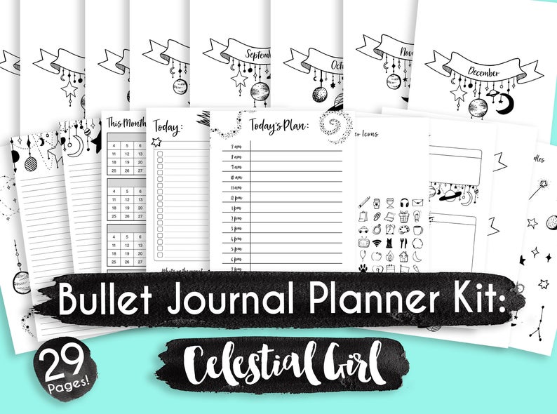 2024 Calendar Bundle for Bullet Journals or Binders, Mandala