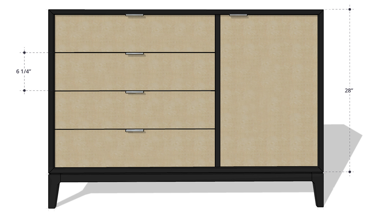 SketchUp model of a dresser.
