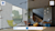 Image with two views of the interior of a building, one rendered with Diffusion.