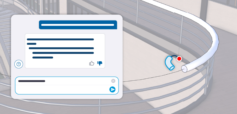 3D model interface showing AI Help providing instructions on how to use the Follow-Me tool