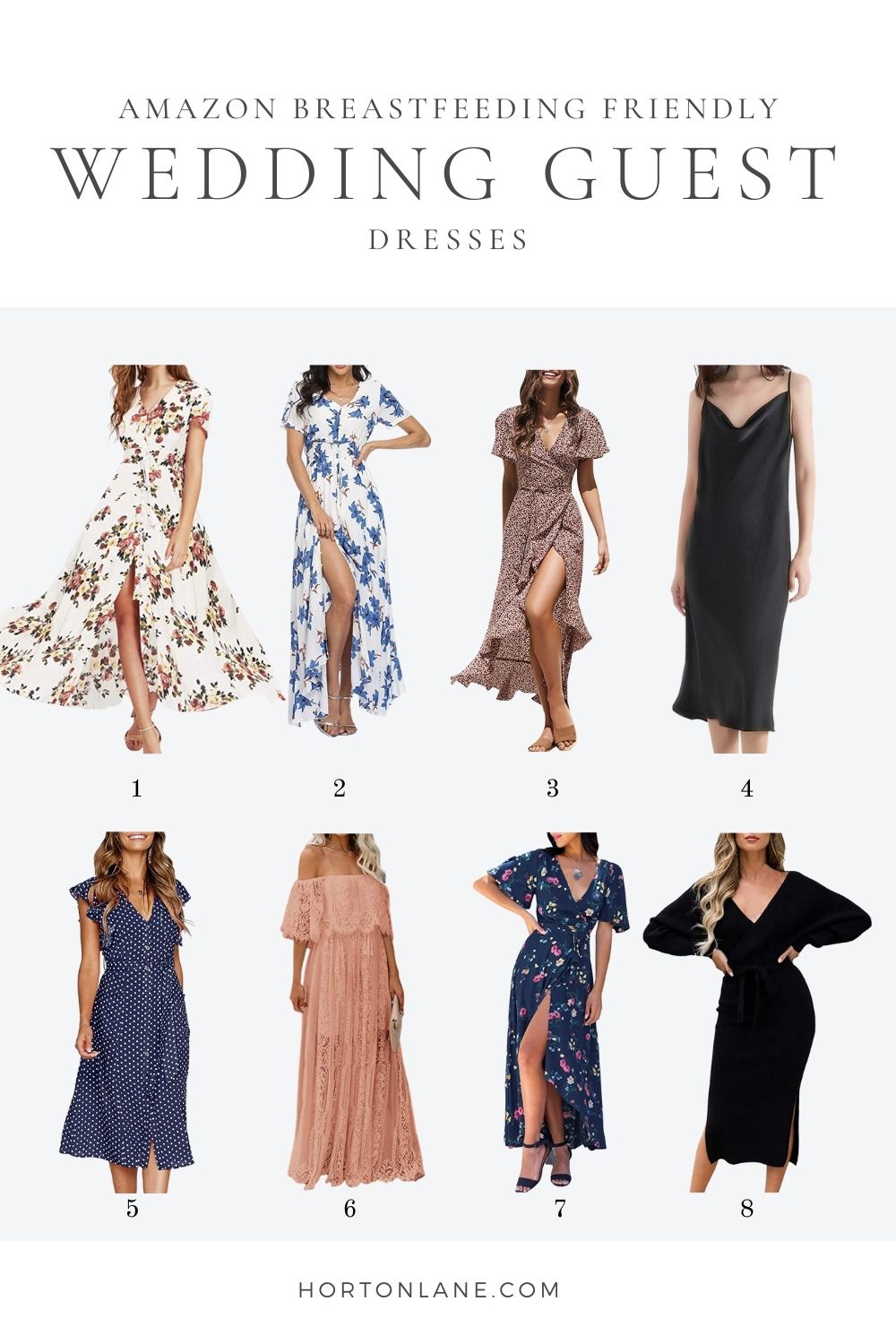 Pinterest Pin-Amazon Breastfeeding Friendly Nursing Wedding Guest dresses 