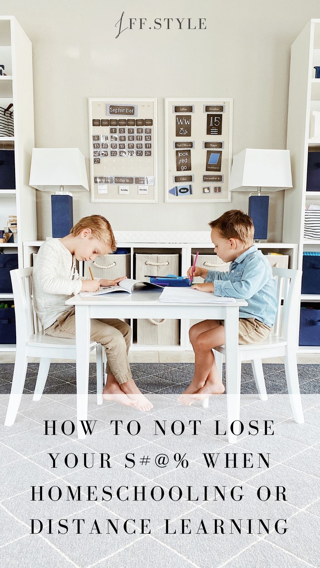 Pinterest Pin-How to not lose it when homeschooling or distance learning