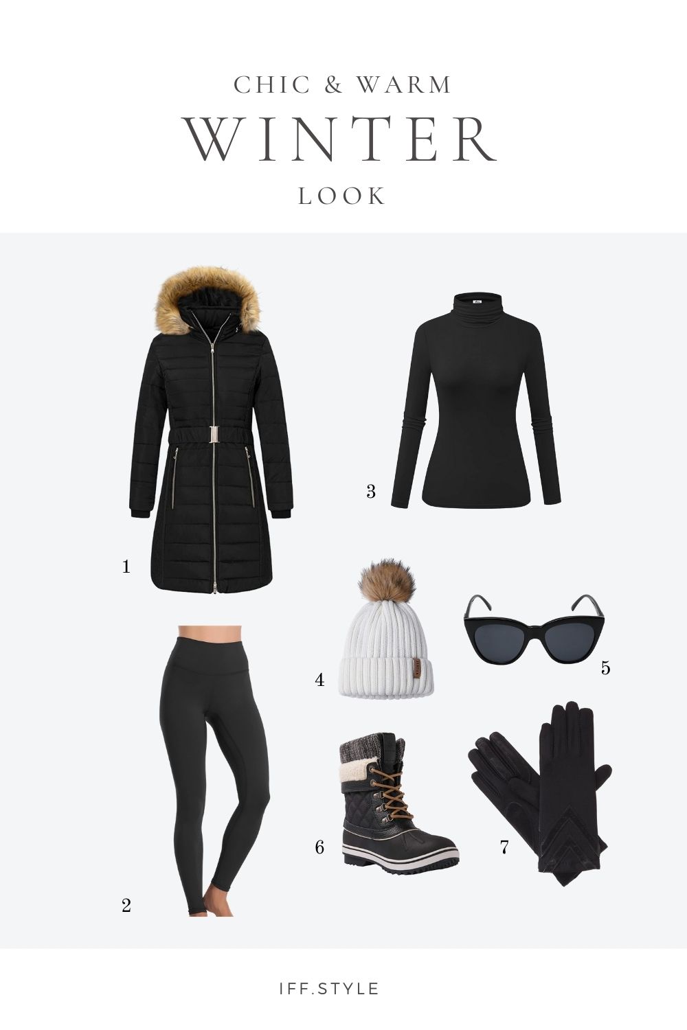 Pinterest pin-long black puffer quilted winter jacket chic and warm winter look