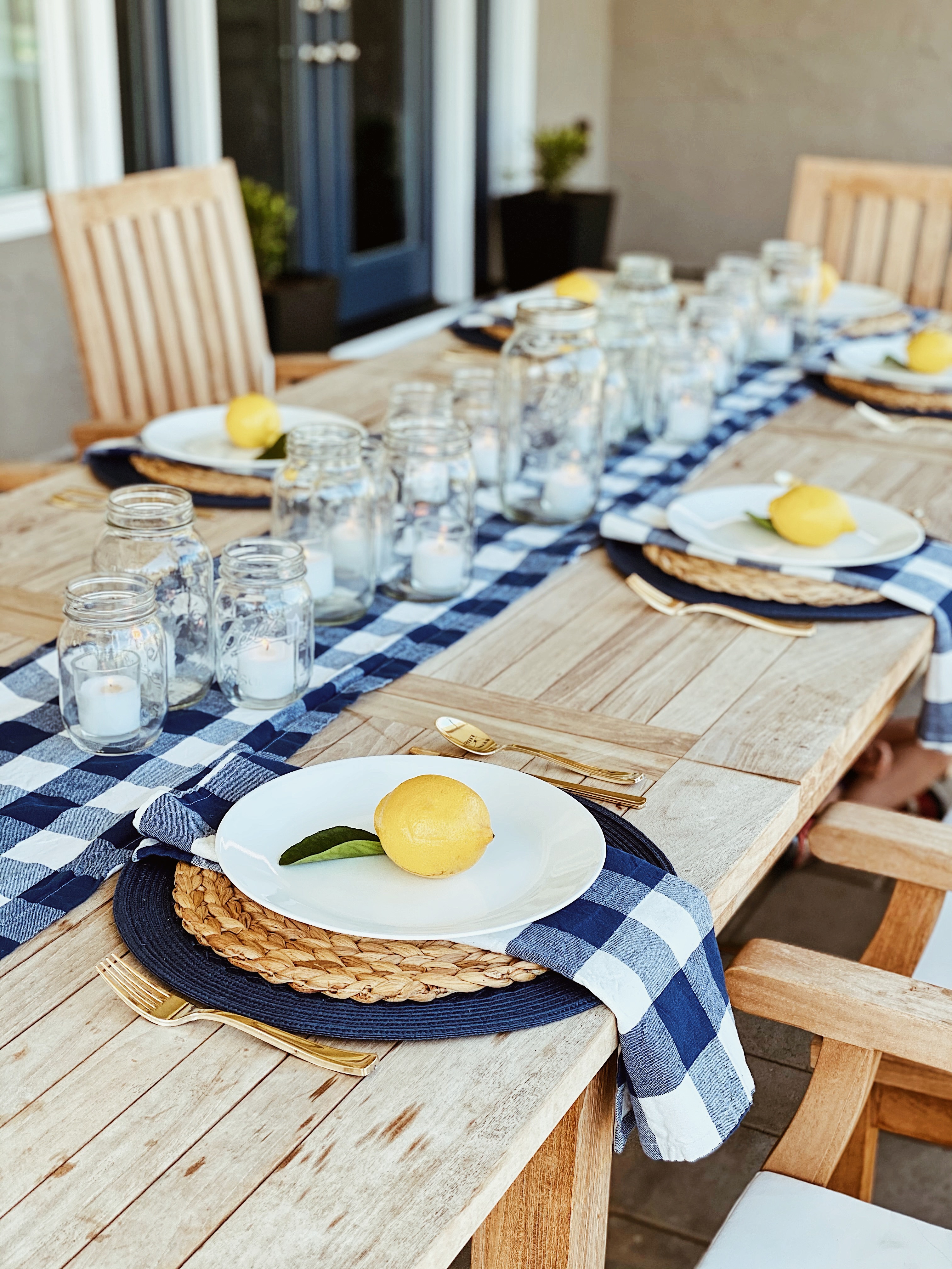 Chrissy Horton Horton Lane Summer Citrus Lemon Gingham Tablescape 1