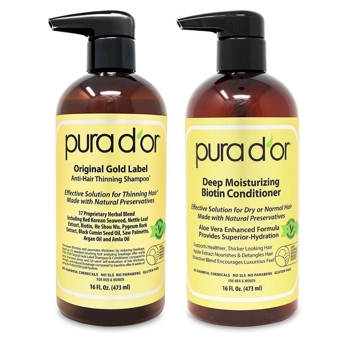 Motherhood- Postpartum hair loss regrowth pura dore shampoo and conditioner