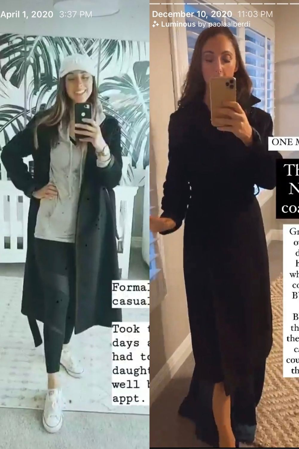 Fashion-Long Black Wool Blend Wrap Pea Coat Story Photos