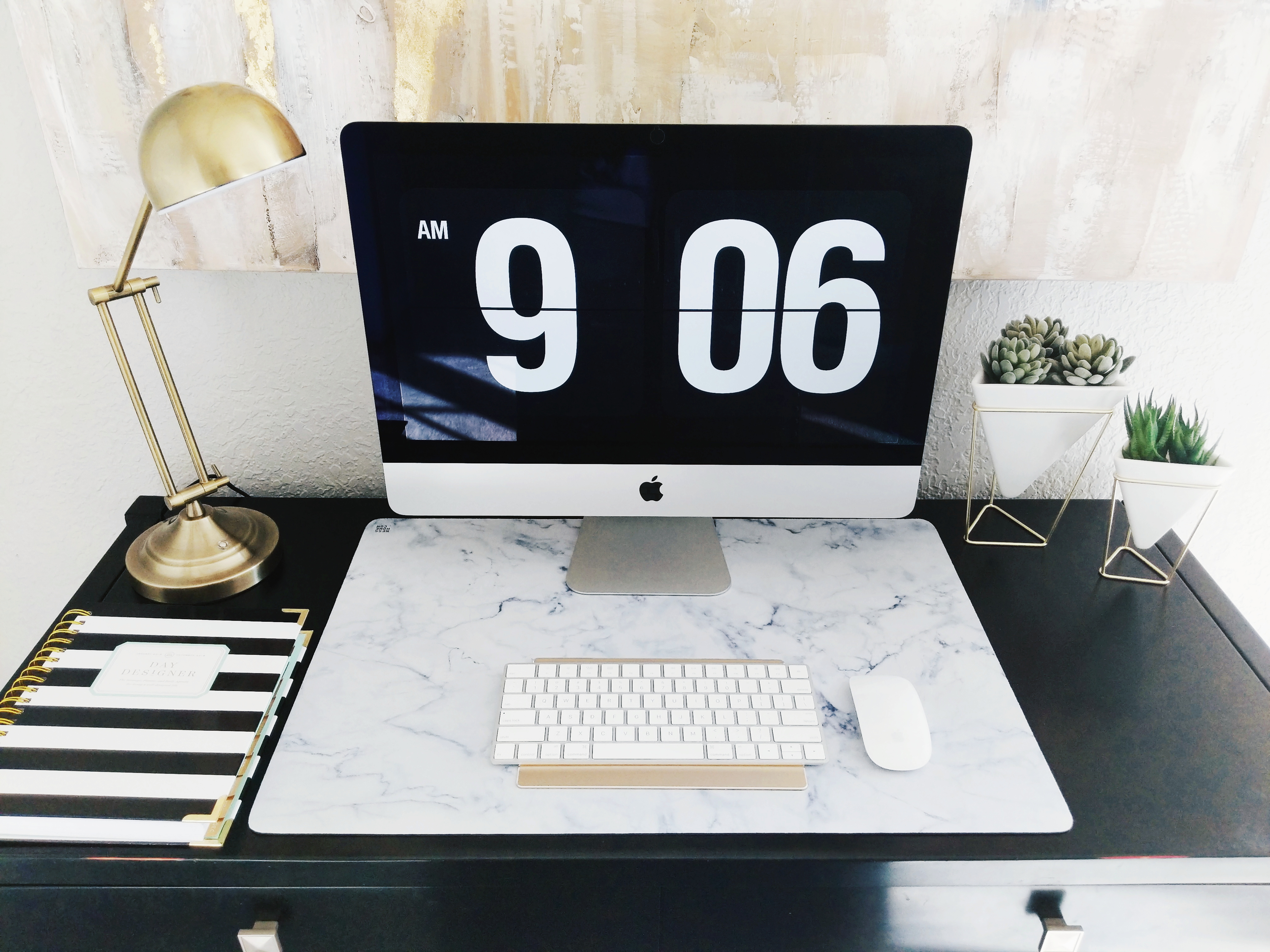 marble desk blotter