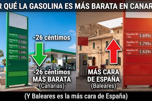 Por qué la gasolina cuesta 26 céntimos menos en Canarias (y Baleares es la más cara de España)