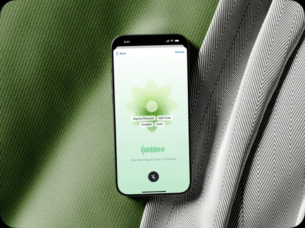 A Reliqio-built mental wellbeing app running on iPhone