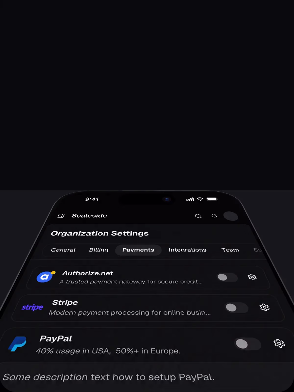 Payments and billing.
