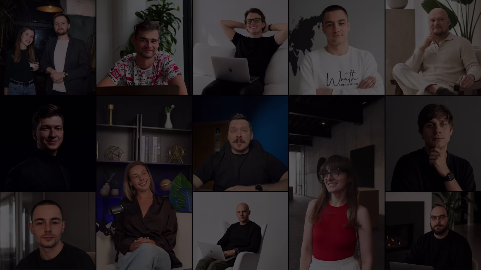 A grid of portraits of the people who work at Reliqio