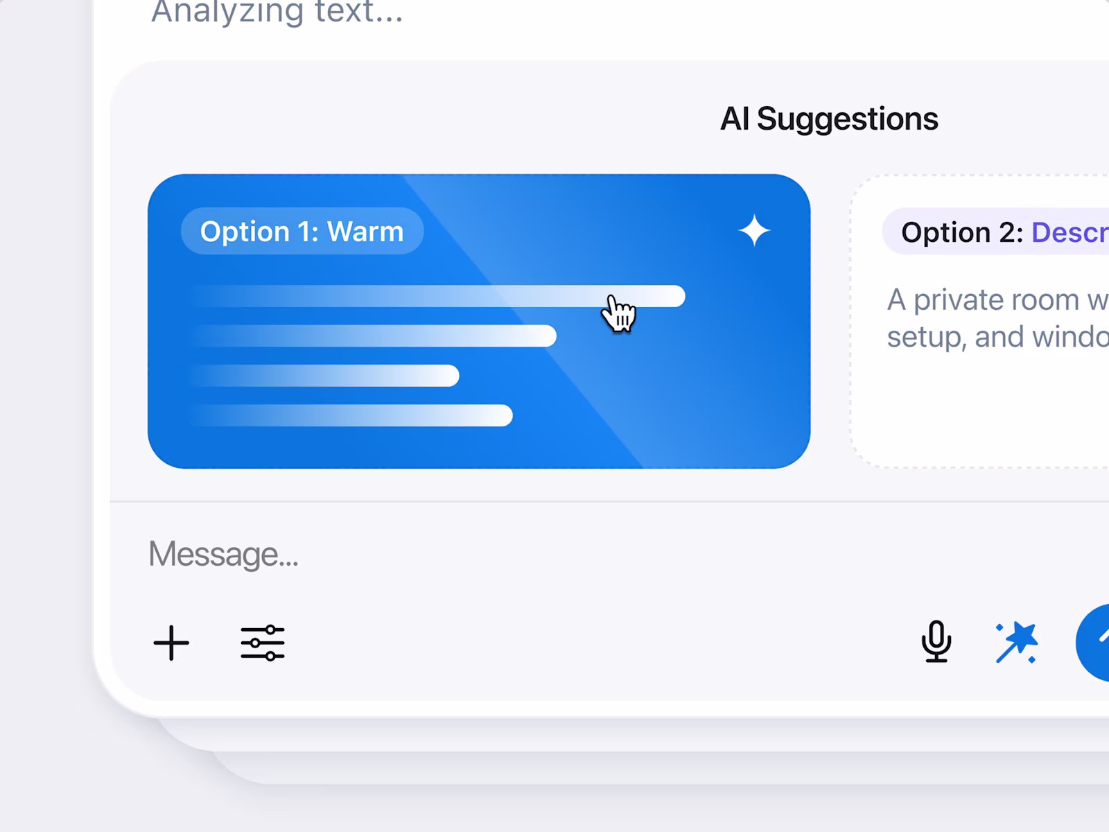 Contextual MDC AI response suggestions offered inside a doctor's reply.