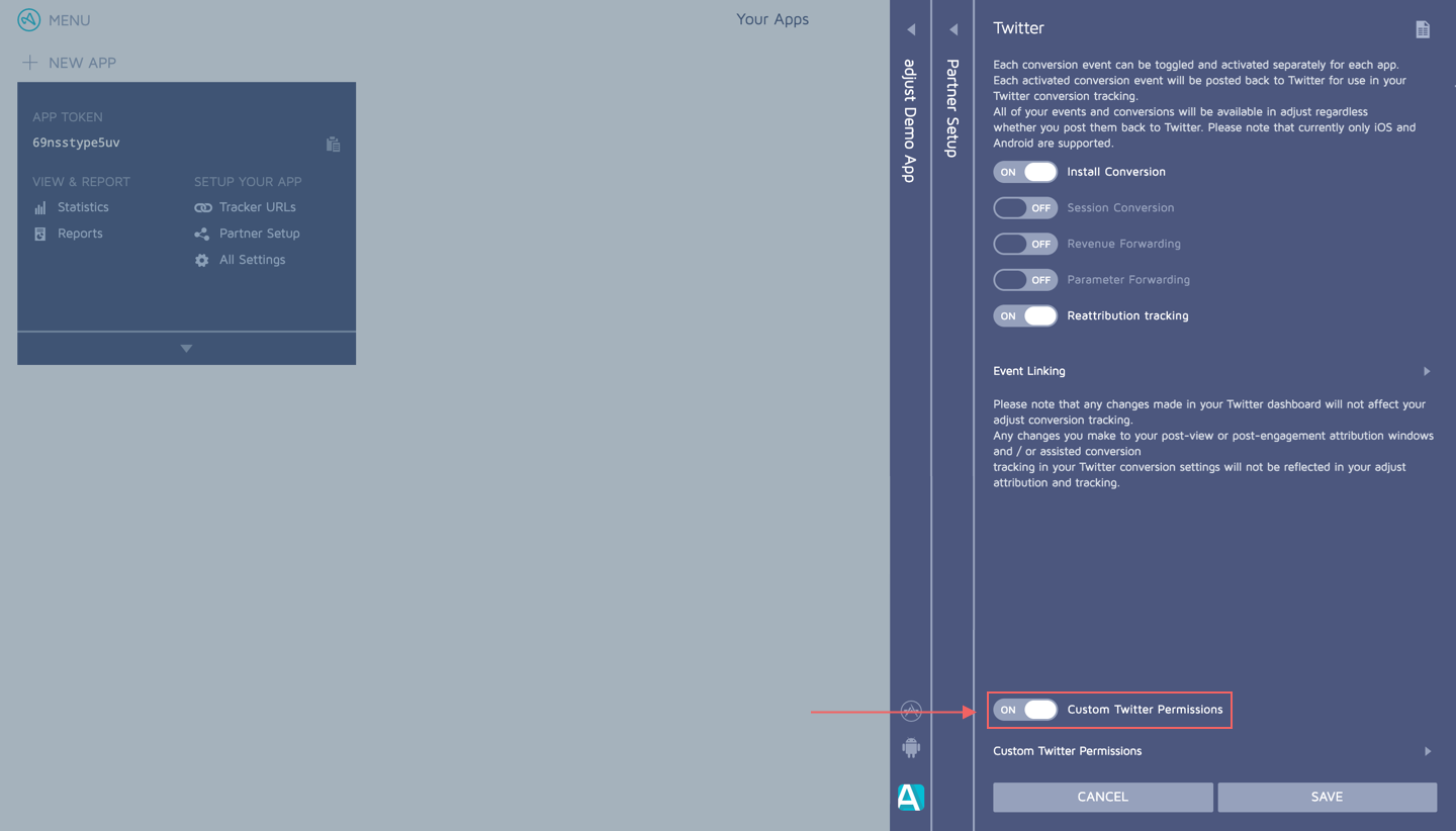 Twitterの設定 Adjust Help Center